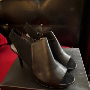 Tahari Black Open-Toe Heels